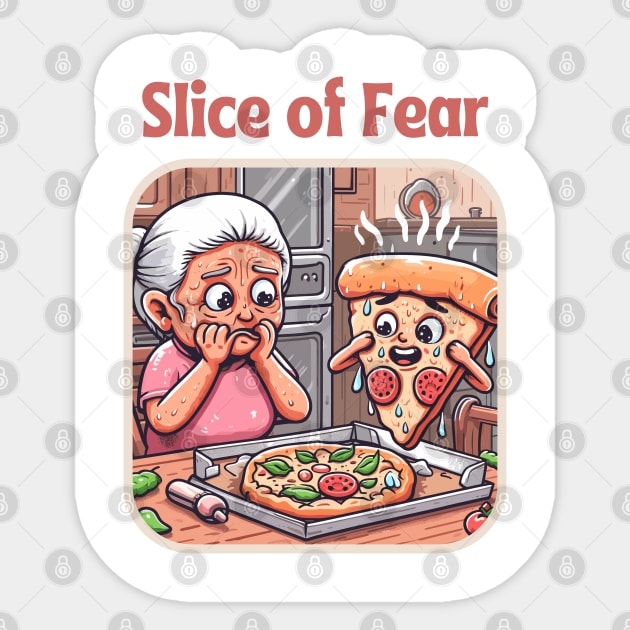 Slice of fear - funny pizza Sticker by Syntax Wear